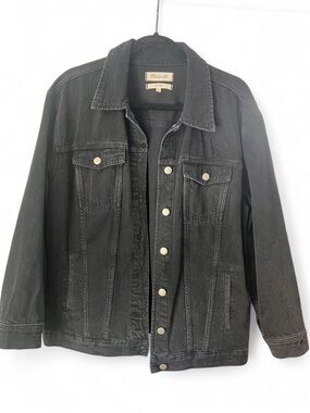 Madewell Black Oversized Denim Jacket XL Relaxed Fit